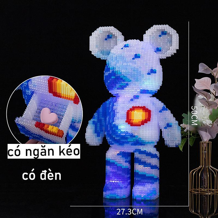 50cm Mô hình lắp ráp gấu béo Bearbrick đại đương