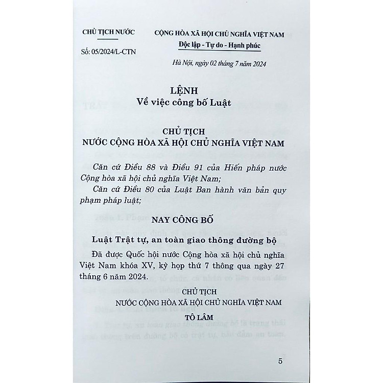 Luật Trật Tự, An Toàn Giao Thông Đường Bộ Năm 2024 - Ảnh 3