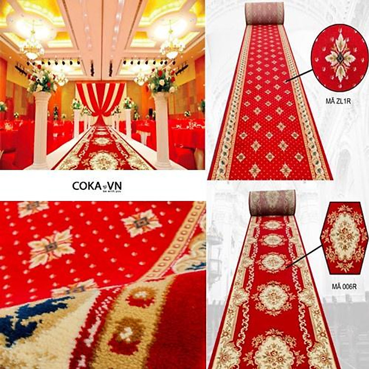 Thảm hành lang cổ điển len, thảm trải lễ đường, lối đi nhà hàng, khách sạn, sự kiện khai trương (khổ 100cm và 120cm)