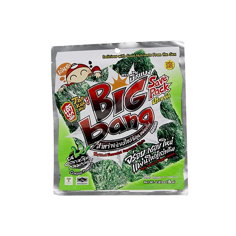 Snack rong biển Tao Kae Noi Big Bang vị Truyền thống 6g