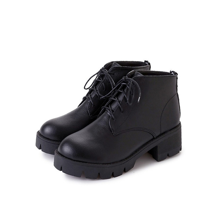 Boots cổ trung Hàn Quốc đế 6cm cao cu êm chân 6266