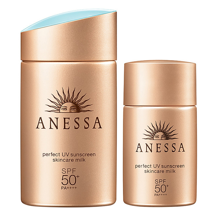 Bộ đôi sữa chống nắng bảo vệ hoàn hảo Anessa Perfect UV Sunscreen Skincare Milk 60ml & 20ml