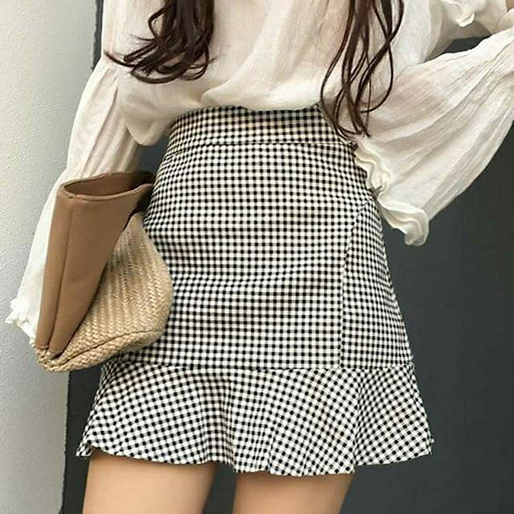 Váy đuôi cá sọc caro nữ tính ulzzang