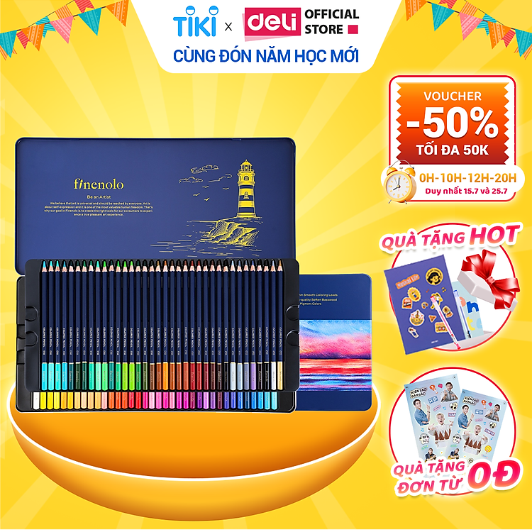 Bút Chì Màu Gốc Dầu Finenolo Deli (24 màu)