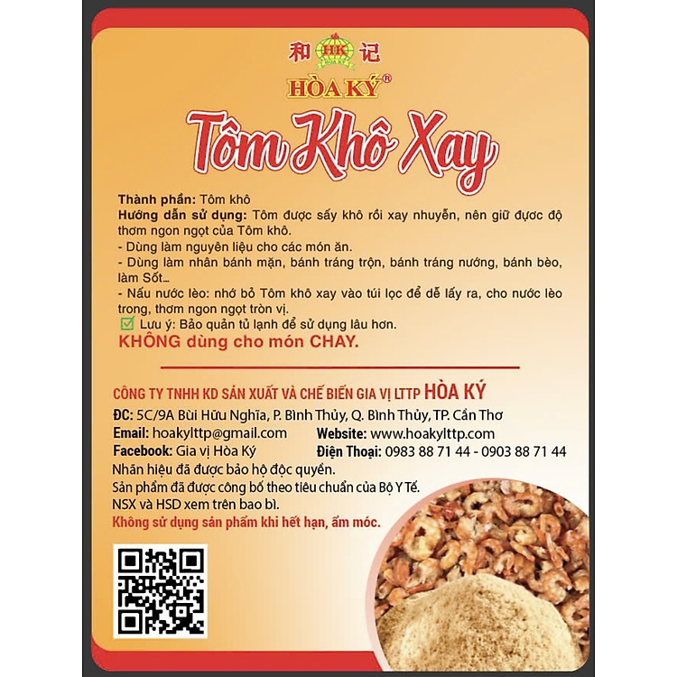 Tôm khô xay 300gr Hoà Ký nguyên chất