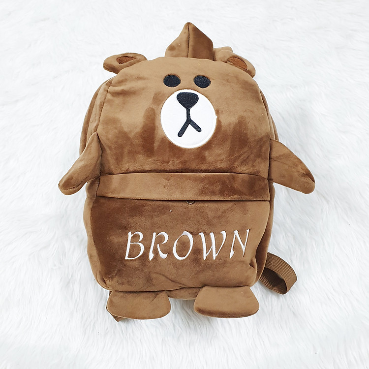 Balo gấu brown bằng bông cho bé đi học
