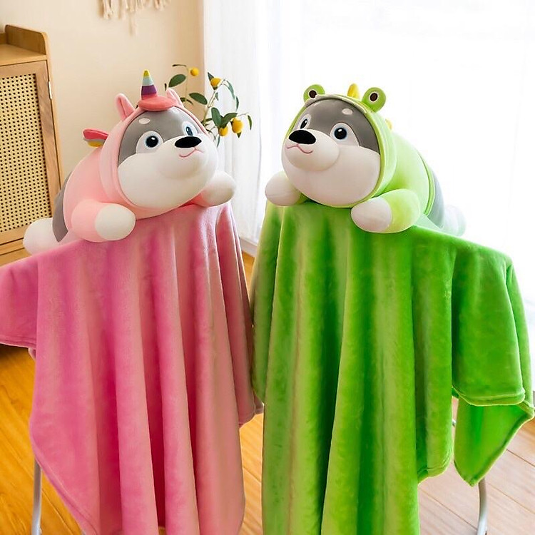 GẤU BÔNG KÈM CHĂN MỀM 3 trong 1, 1 gấu bông 60cm và chăn 1m1*1m7