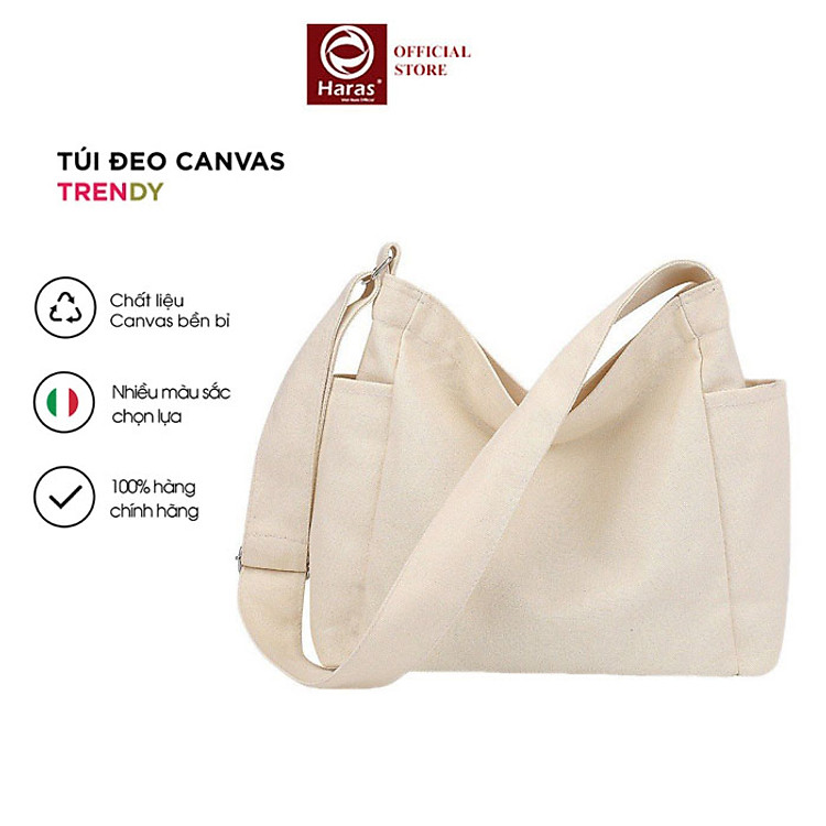 Túi Đeo Chéo Unisex Vải Canvas Phong Cách Hàn Quốc HARAS - HR301