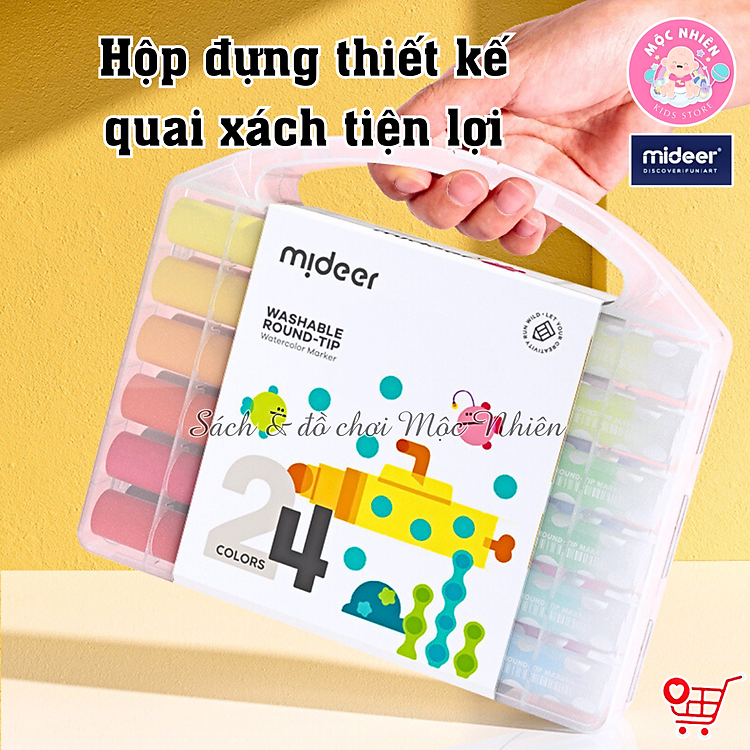 Bút Lông Màu Nước Round-tip Washable Marker (24 màu) - Ảnh 6