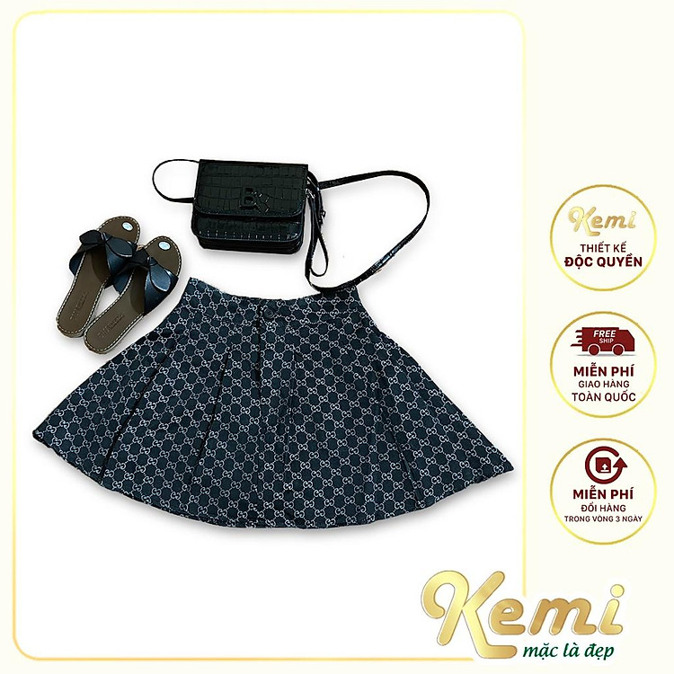 Chân váy Gu xì dáng xoè có quần lót trong chất vải Tafta thiết kế