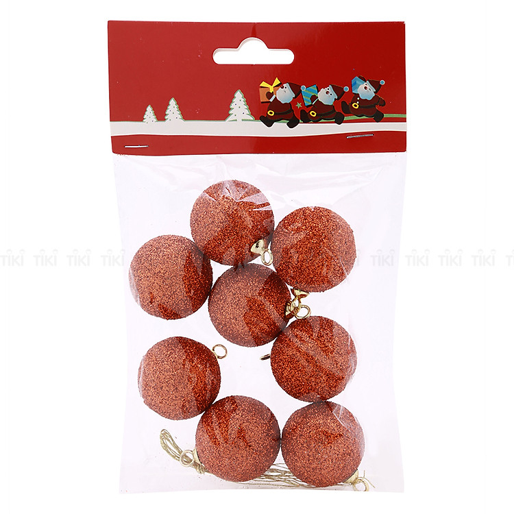 Combo 8 Quả Châu Trang Trí Noel Loại Nhỏ