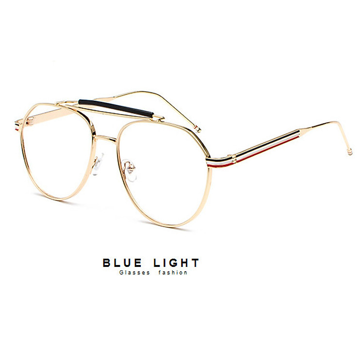 Kính Giả Cận, Gọng Kính Cận Nam Nữ Mắt Phi Công Dáng To Gọng Vàng Không Độ Hàn Quốc - BLUE LIGHT SHOP