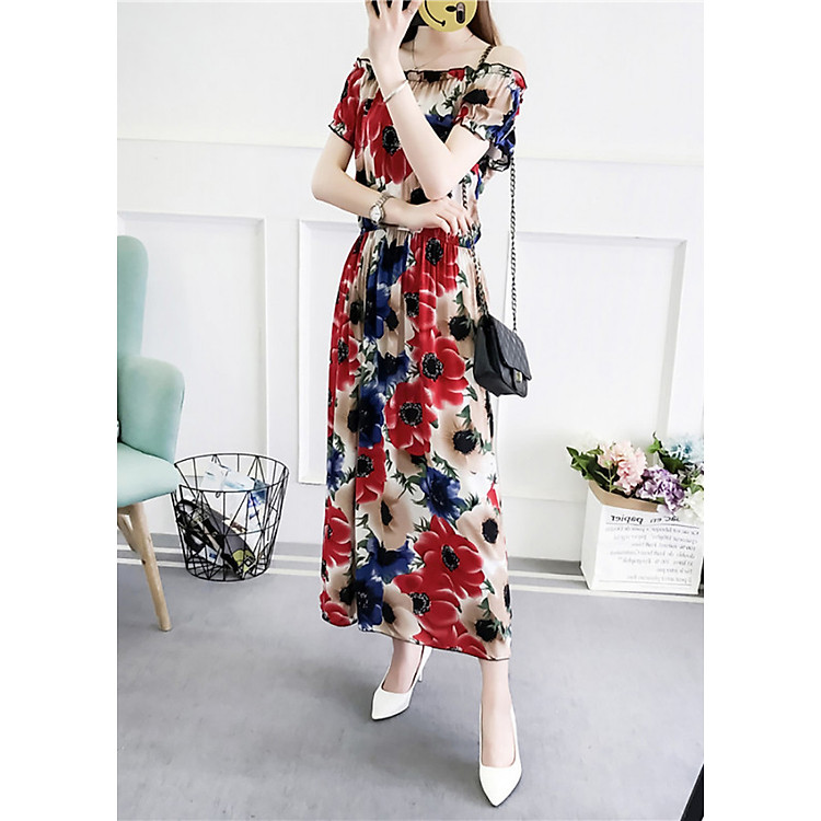 Váy đầm tone cotton maxi dài dạo chơi, đi biển - Mã 61