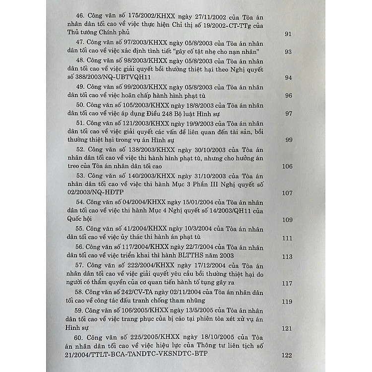 Hệ thống Công văn hướng dẫn nghiệp vụ của Tòa án nhân dân tối cao trong lĩnh vực Hình sự và Tố tụng Hình sự (từ năm 1987 đến năm 2023) - Ảnh 6