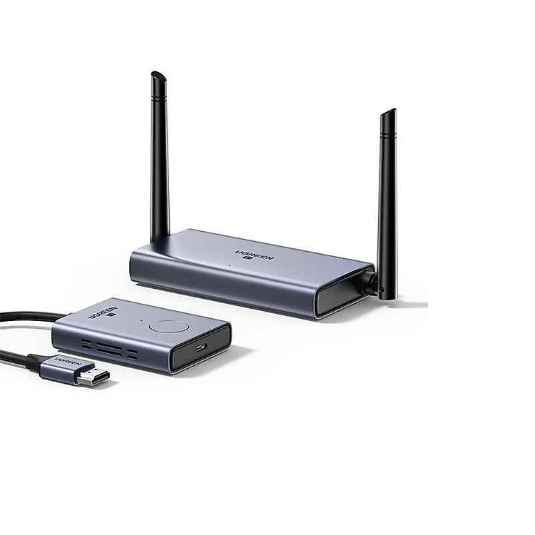 Ugreen 50633a 50M 1080P@60Hz Bộ kéo dài tin hiệu HDMI + VGA + 3.5mm không dây 60Mhz 5Ghz Vỏ nhôm CM506 29463 Hàng chính hãng