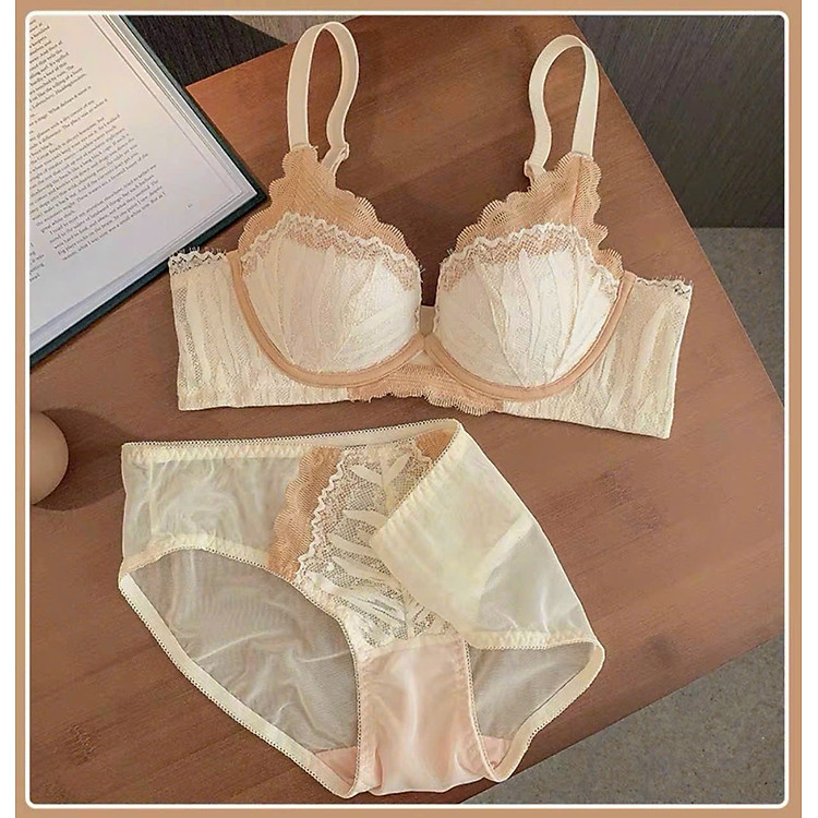 Bộ Đồ Lót Nữ Ren Không Gọng Mút Dày Dáng Gợi Cảm - SAVB232