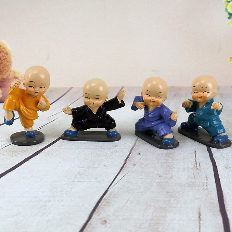 Bộ tượng tứ không bốn chú tiểu luyện công múa võ