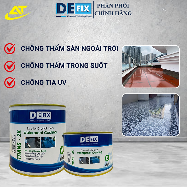 Chống thấm trong suốt sử dụng cho sàn gạch, sàn bê tông ngoài trời #Bộ 1Lít