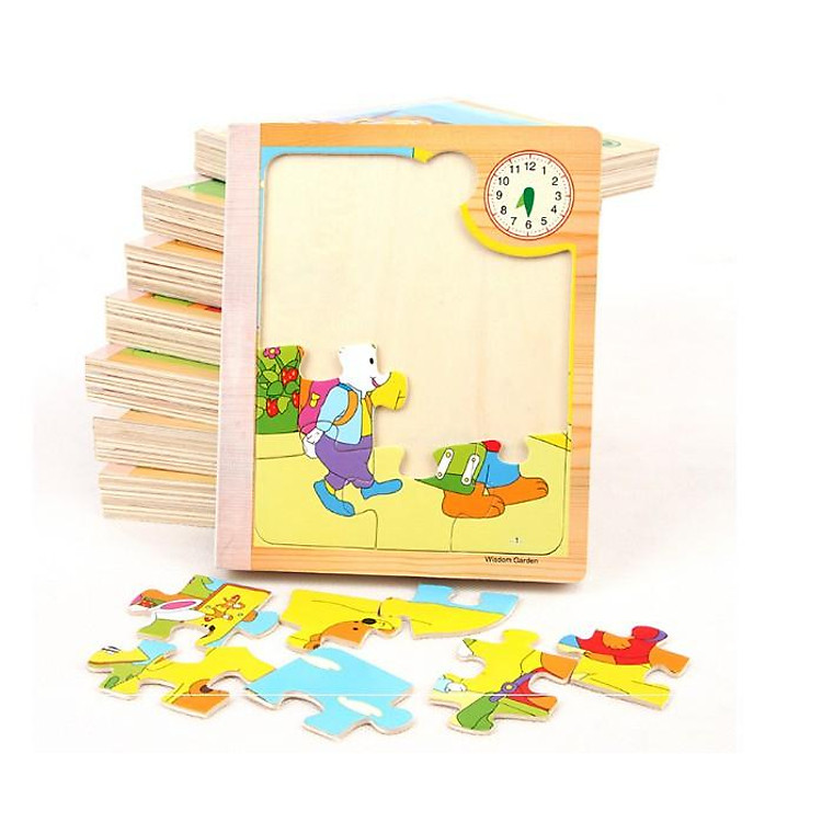 Sách gỗ ghép hình 6 trang