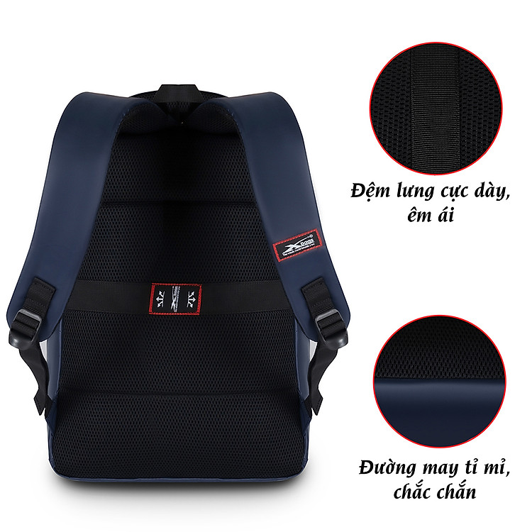 Balo học sinh chống nước Xbags Dark Blue Xb 3202 - Ảnh 6