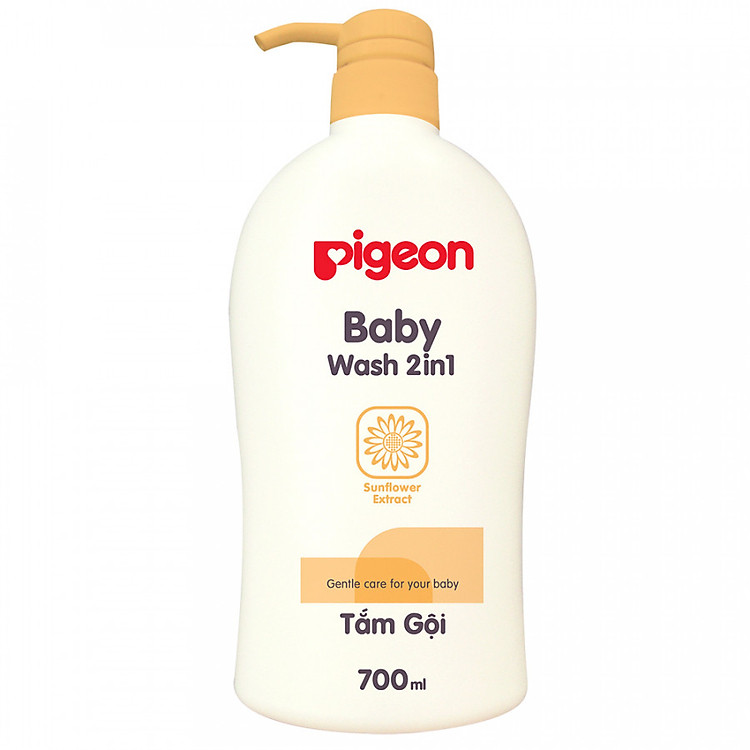 Sữa Tắm - Gội 2 in 1 Pigeon Hoa Hướng Dương Nắp Màu (700ml)