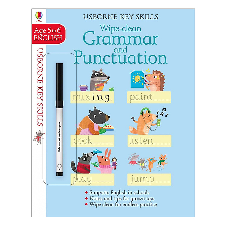Sách tẩy xóa tiếng Anh - Usborne Usborne Key Skills Wipe-clean Grammar & Punctuation 5-6