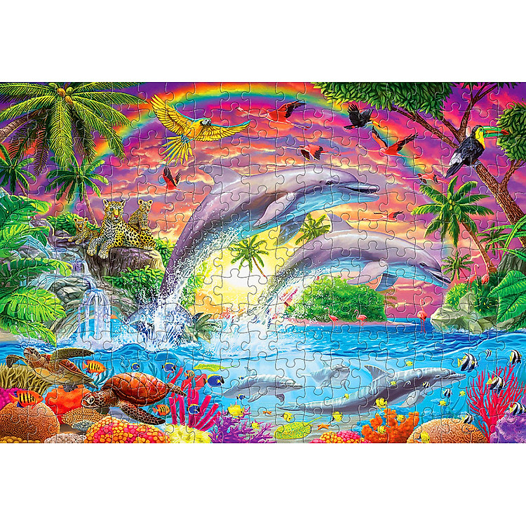 Tranh xếp hình Cá Heo Nhiệt Đới Chính hãng Giá rẻ - Hình ảnh 2