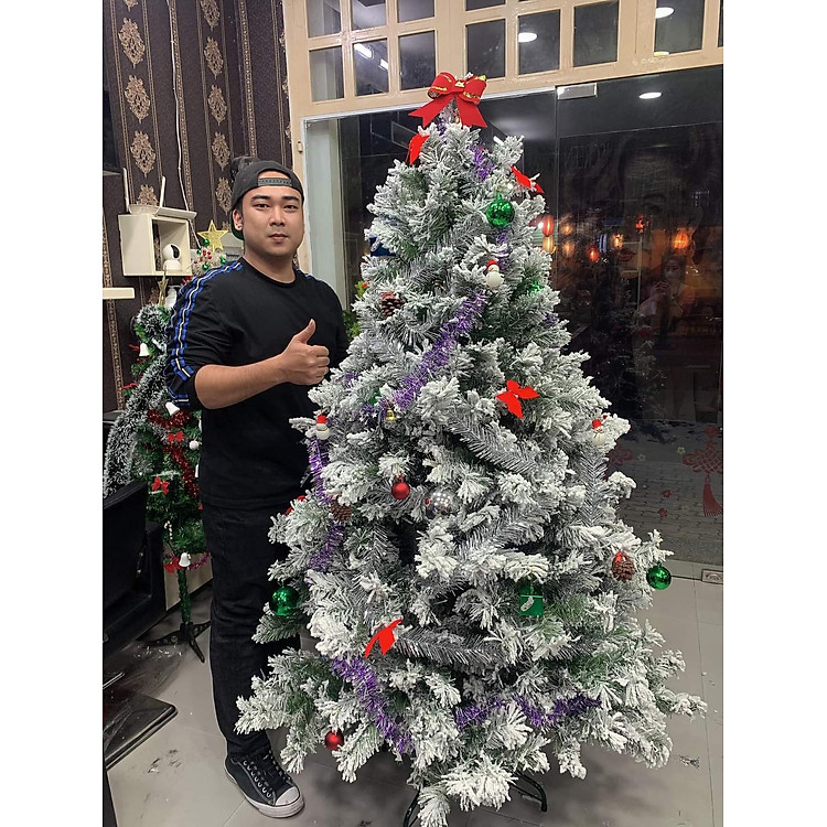 Cây thông Noel phủ tuyết cao 1m8 - Ảnh 2