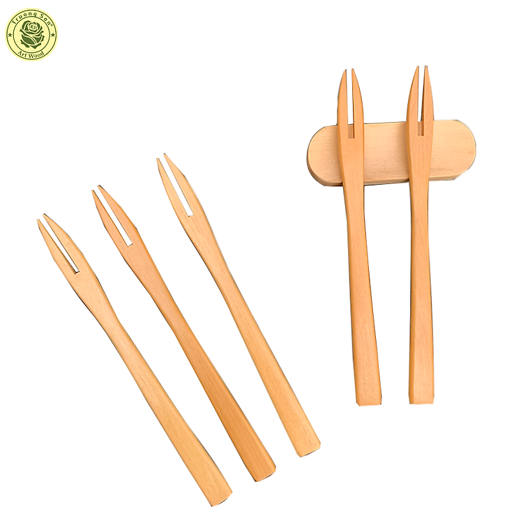 Nĩa Gỗ/ Dĩa Gỗ Dùng Cho Các Món Ăn, Trái Cây, Bánh Ngọt, Decor Chụp Ảnh - Đồ Gia Dụng Gỗ Trường Sơn