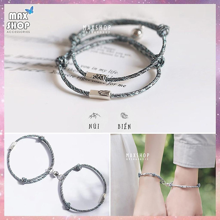 Vòng tay đôi NÚI và BIỂN hút nam châm cực HOT