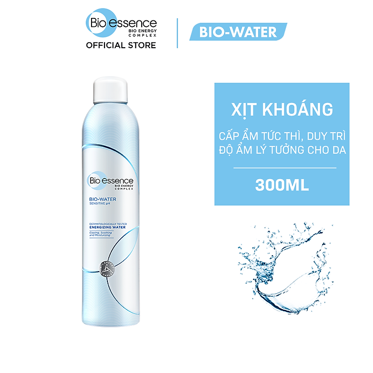 Nước xịt khoáng dưỡng ẩm da Bio-Water Energizing Water 300ml với tia xịt siêu mịn, cấp ẩm tức thời và làm mát da