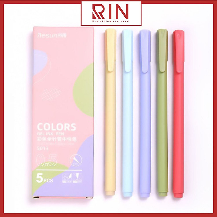 Bộ bút Gel ngòi 0.5mm (5 cây) - Ảnh 2