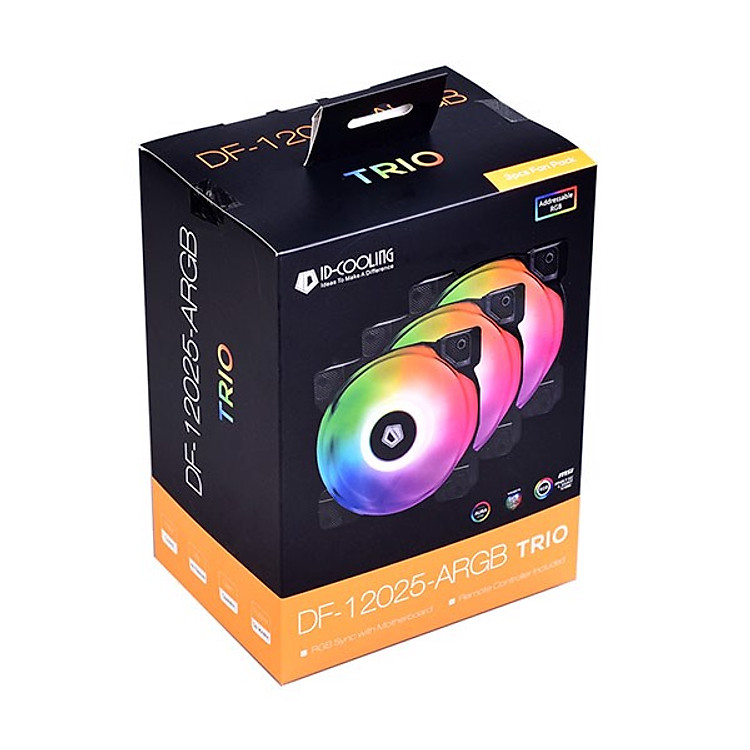 Bộ tản nhiệt FAN CASE ID-COOLING DF-12025-ARGB TRIO 3pcs Pack - Hàng Chính Hãng