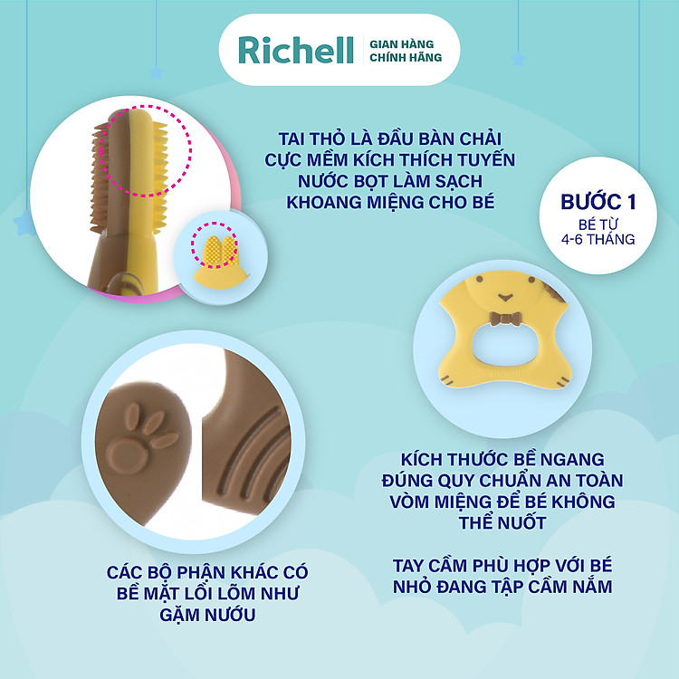 Bàn chải đánh răng trẻ em Richell Chính hãng Ưu đãi - Hình ảnh 4