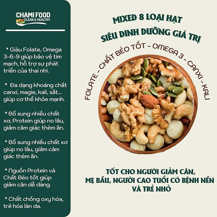 Hạt mix dinh dưỡng CHAMI 500g Giá tốt - Hình ảnh 3