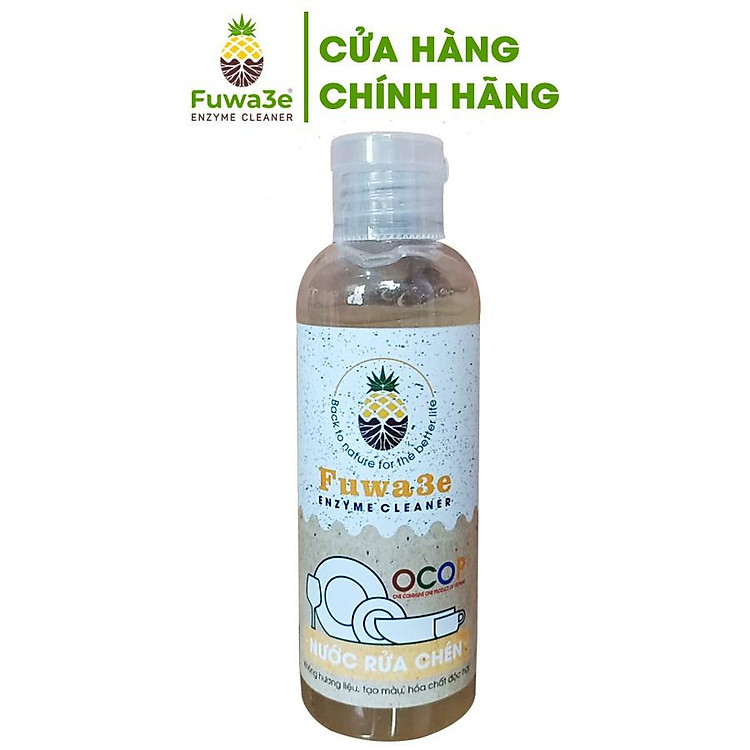 Nước rửa chén hữu cơ Fuwa3e organic Enzyme sinh học 100ml an toàn cho bé bảo vệ da tay