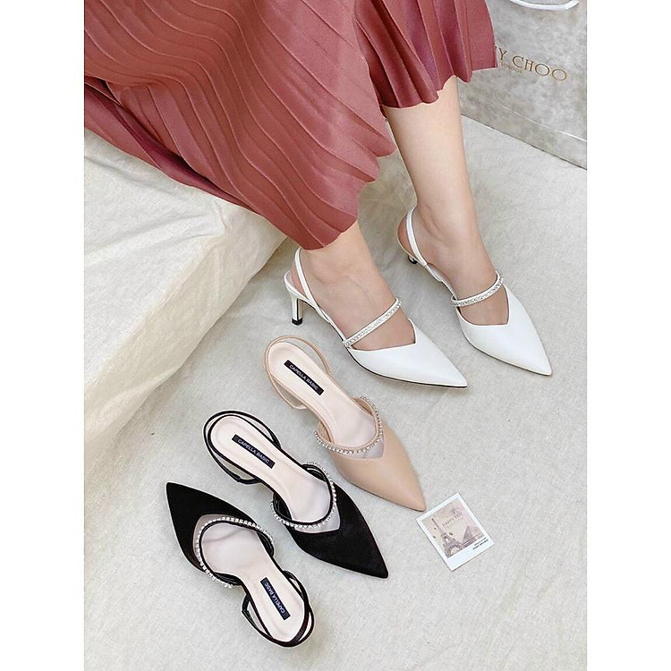 Giày cao gót nữ 5p bít mũi hở gót mũi nhọn