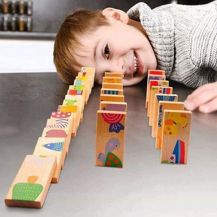 Mua Đồ chơi gỗ domino 28 chi tiết Chính hãng Tiết kiệm - Hình ảnh 2
