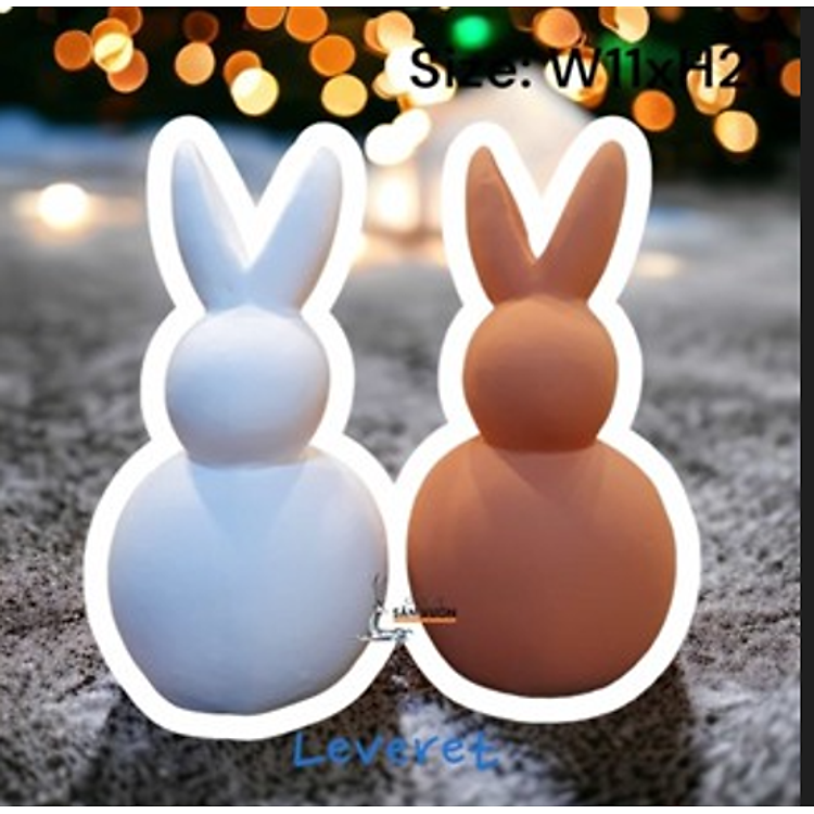 Tượng Gốm Trang Trí Hình Chú Thỏ Con – WAX Trắng