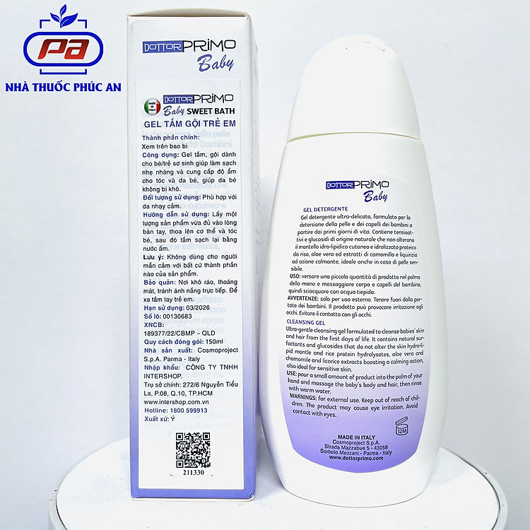 Sữa tắm gội DottorPrimo Baby 150ml Chính hãng Ưu đãi - Hình ảnh 5