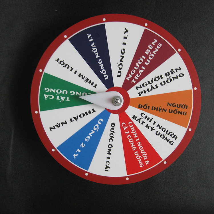 Vòng Quay May Mắn 12 Ô Vui Nhộn nhiều màu