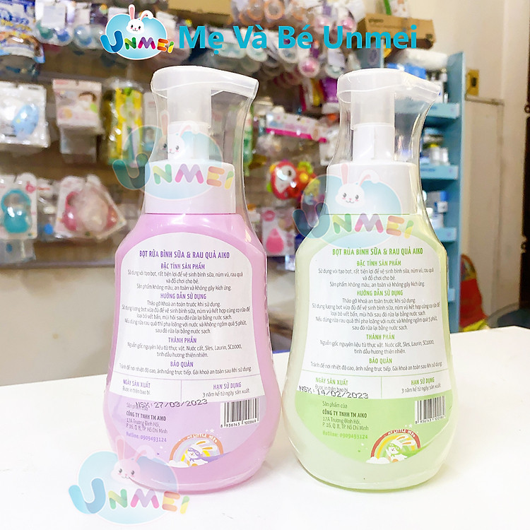 Mua Nước Rửa Bình Sữa Aiko 500ml - Xanh Chính hãng Tiết kiệm - Hình ảnh 2