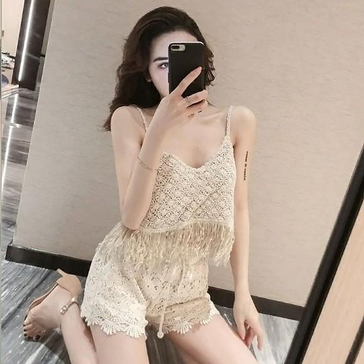 Áo 2 dây ren tua rua xinh xắn