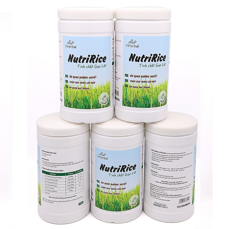 Combo 5 Tinh Chất Gạo Lứt Nutririce Viherbal - Hỗ Trợ Ổn Định Đường Huyết Và Đại Tràng