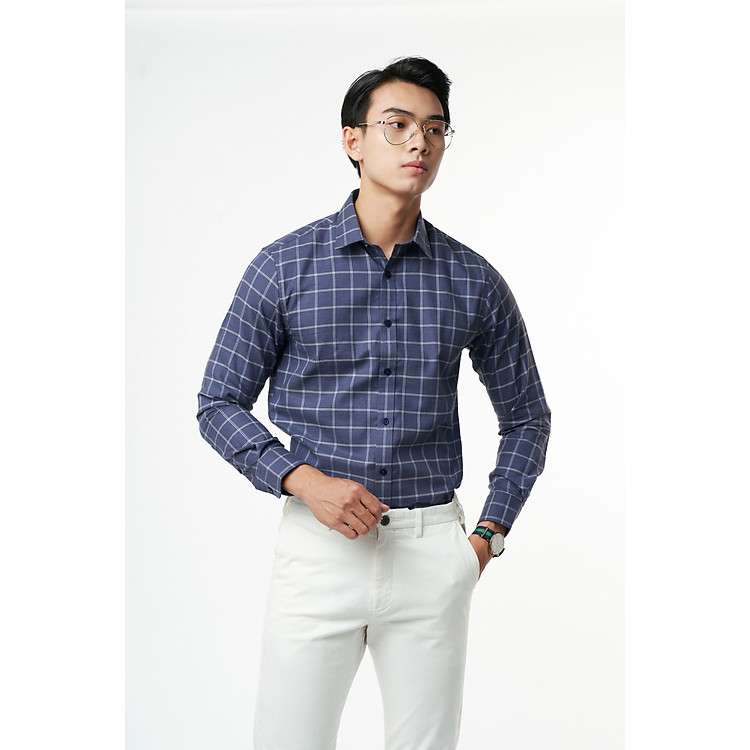 Áo Sơ Mi Caro Melange Nam Cotton Chống Nhăn Tự Nhiên N&M Thương Hiệu NINOMAXX 2110030