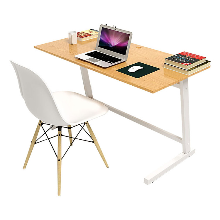 Bộ Bàn Oak-Z Vân Sồi Chân Trắng Và Ghế Eames Chân Gỗ Trắng IBIE TOOAZO12W-EAMSW