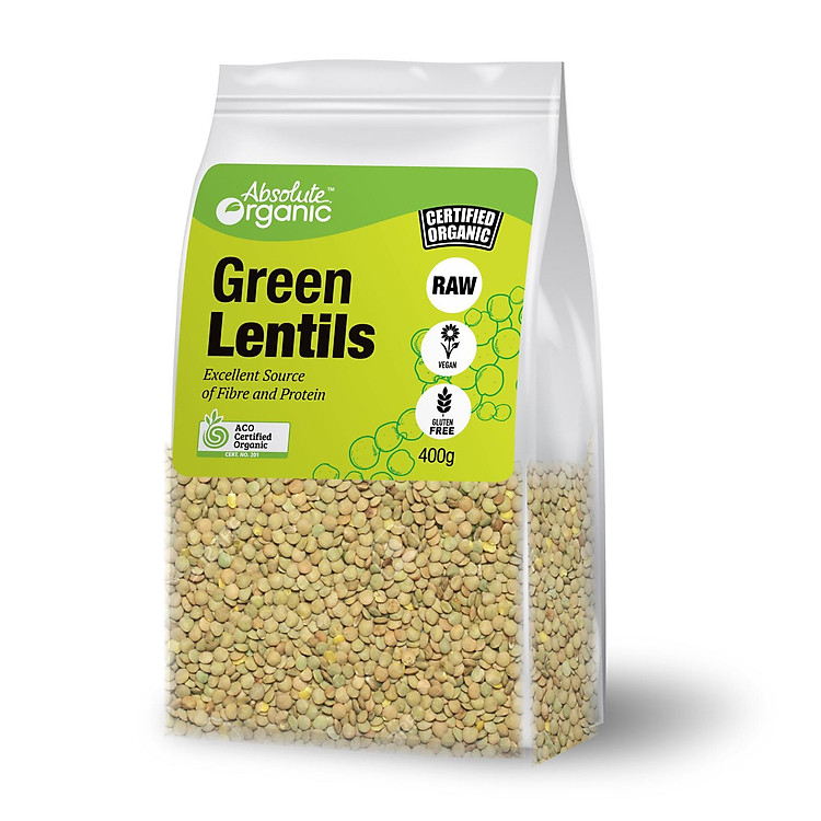 Đậu lăng xanh Green Lentils Absolute Organic túi 400g