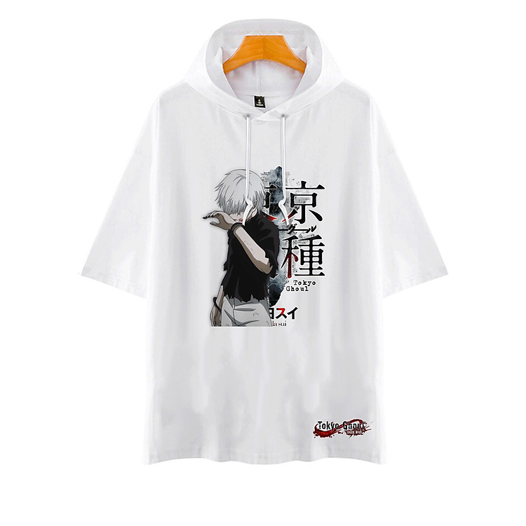 Áo Thun Tokyo Ghoul Kaneki Ken Tay Lỡ Có Mũ Đẹp Nhất