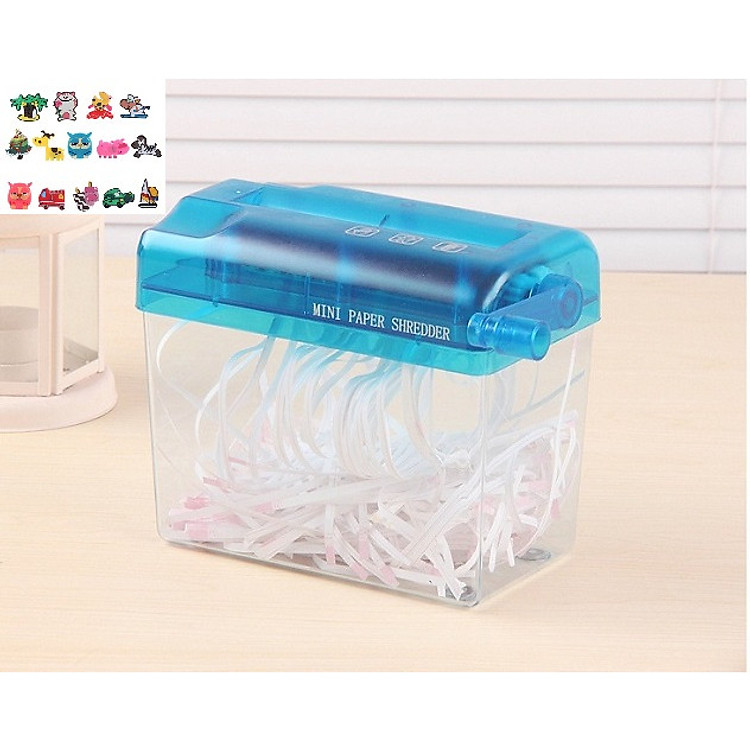Máy cắt giấy văn phòng, máy hủy tài liệu,dụng cụ cắt nhỏ giấy A4 cầm tay, máy hủy giấy tiện lợi 18,5x 10,3 x 15,7cm+ Tặng kèm hình dán ngẫu nhiên
