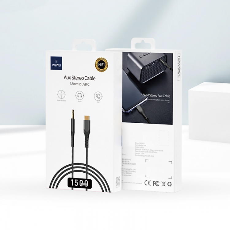 Cáp Chuyển Đổi Âm Thanh WiWU Từ Jack 3.5 Sang Type-C - Hàng Chính Hãng